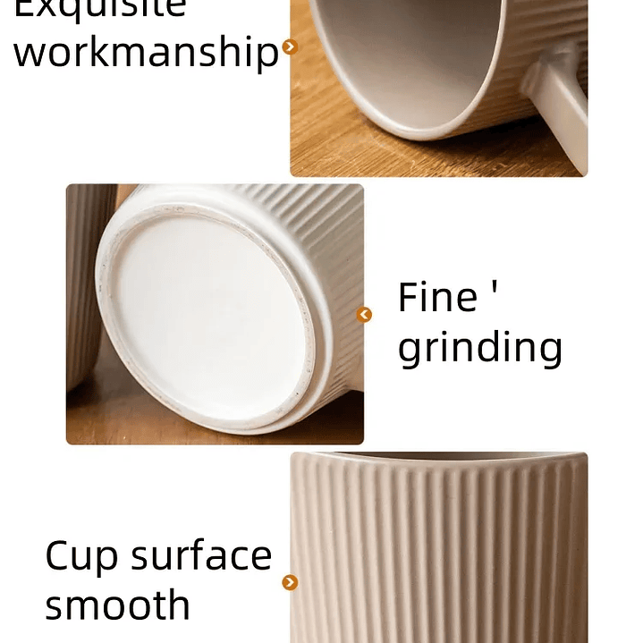 Caneca Nórdica de Cerâmica – Formato Listrado, Sólida e Elegante 13