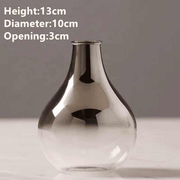 Peças de vidro banhado a prata, enfeite para sala de estar, suporte para flores e mesa. 6