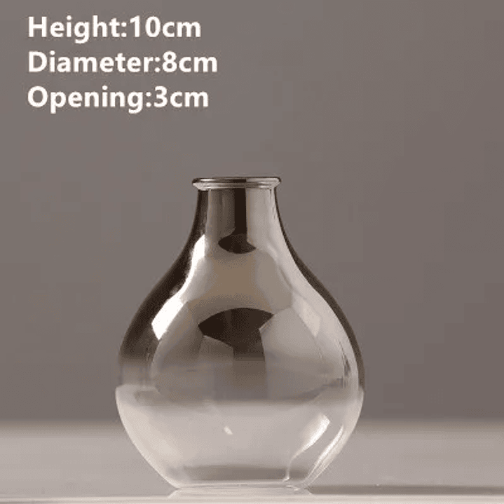 Peças de vidro banhado a prata, enfeite para sala de estar, suporte para flores e mesa. 7