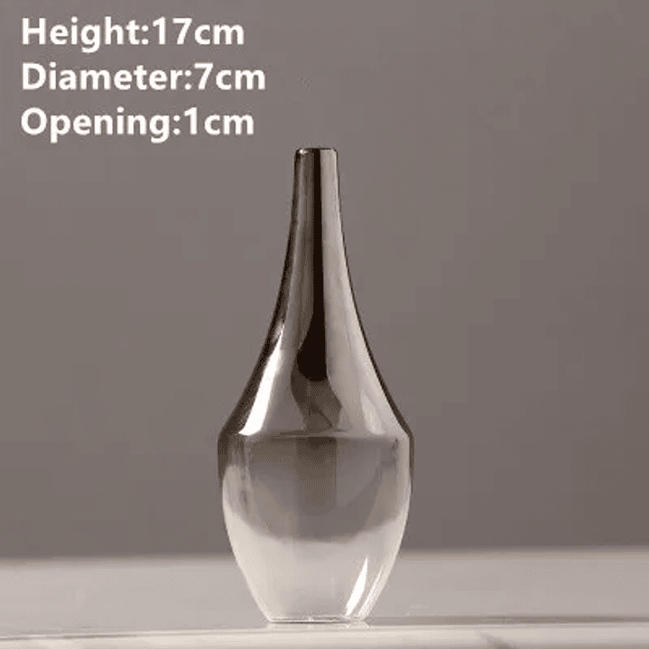 Peças de vidro banhado a prata, enfeite para sala de estar, suporte para flores e mesa. 8