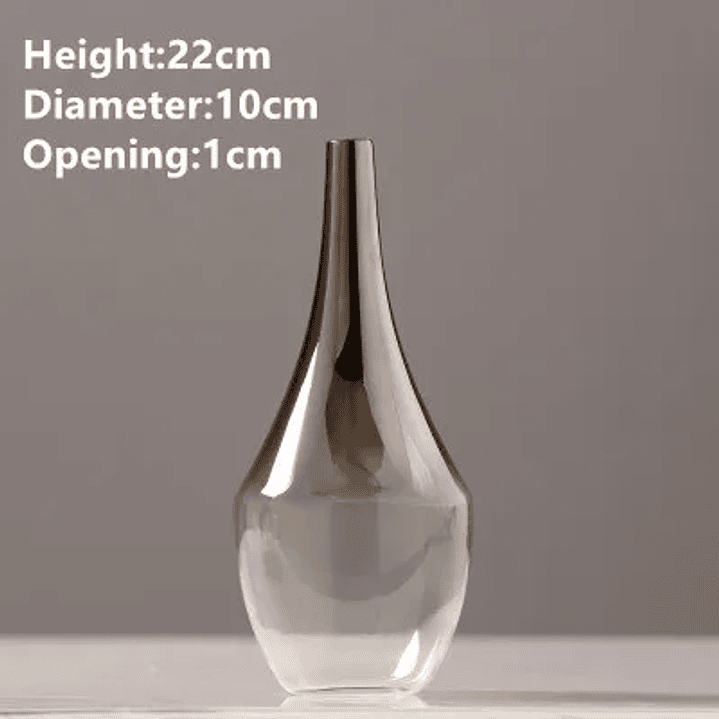 Peças de vidro banhado a prata, enfeite para sala de estar, suporte para flores e mesa. 19