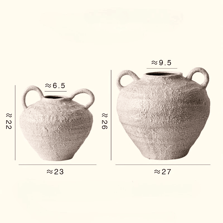 Conjunto de vasos de cerâmica Wabi Sabi, feitos à mão, estilo boho, com decoração vintage e acabamento envelhecido. 5