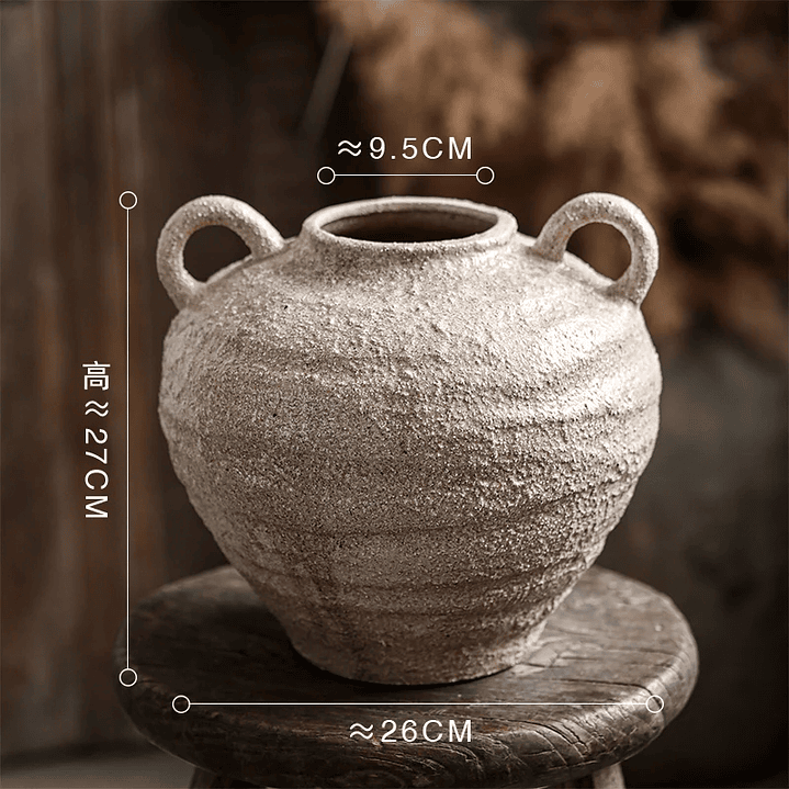 Conjunto de vasos de cerâmica Wabi Sabi, feitos à mão, estilo boho, com decoração vintage e acabamento envelhecido. 6