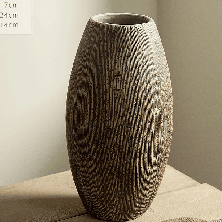 Vaso chinês redondo de cerâmica para flores, acessório de decoração para sala de estar, escritório ou mesa. 7