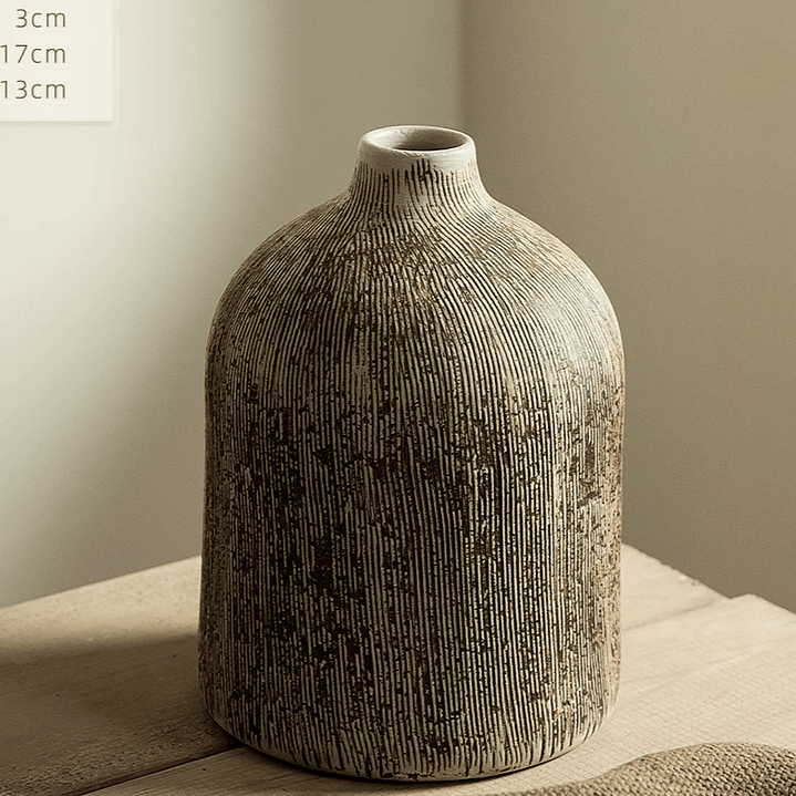 Vaso chinês redondo de cerâmica para flores, acessório de decoração para sala de estar, escritório ou mesa. 8