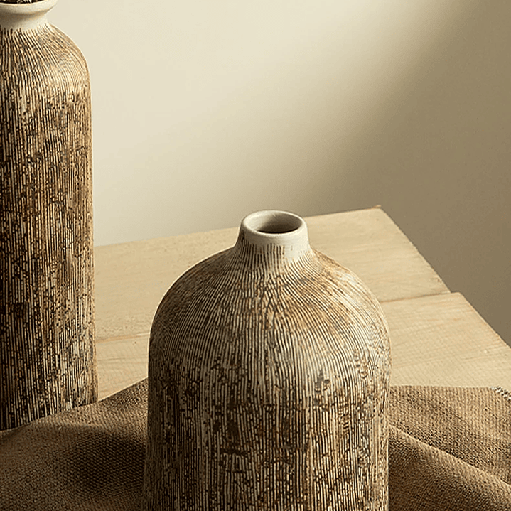 Vaso chinês redondo de cerâmica para flores, acessório de decoração para sala de estar, escritório ou mesa. 12