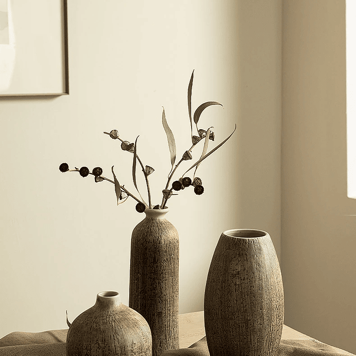 Vaso chinês redondo de cerâmica para flores, acessório de decoração para sala de estar, escritório ou mesa. 13