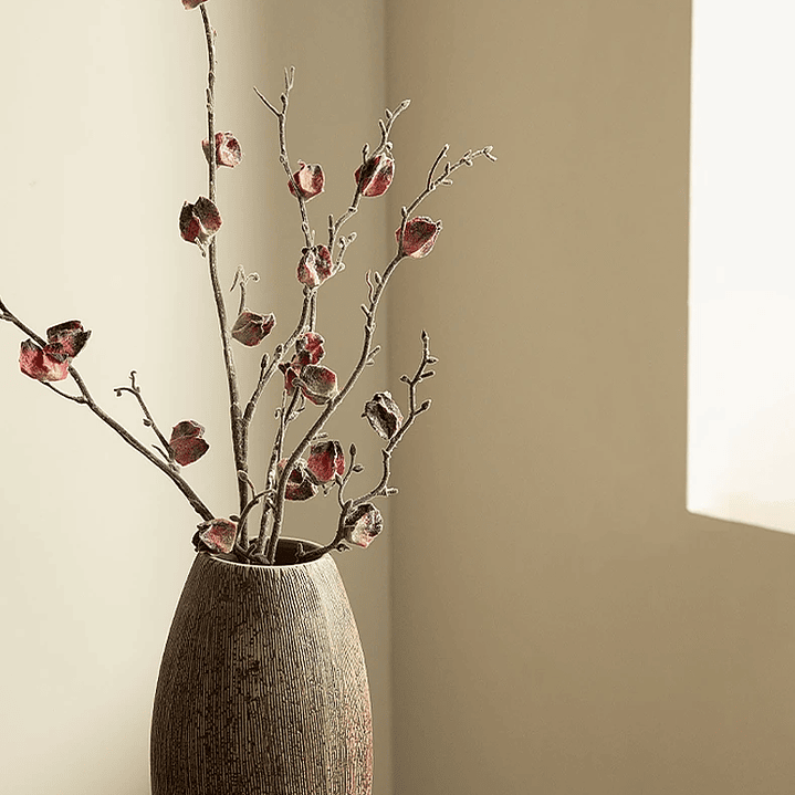 Vaso chinês redondo de cerâmica para flores, acessório de decoração para sala de estar, escritório ou mesa. 14