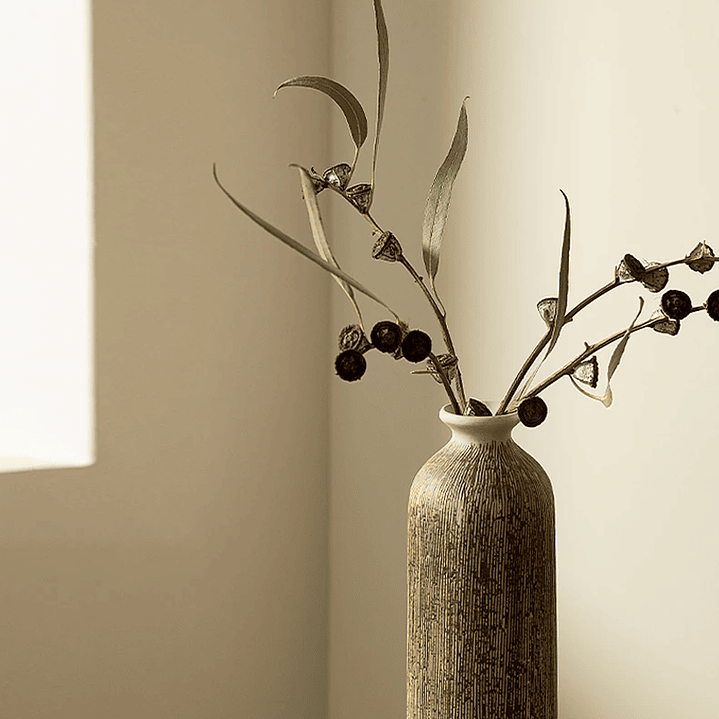 Vaso chinês redondo de cerâmica para flores, acessório de decoração para sala de estar, escritório ou mesa. 15