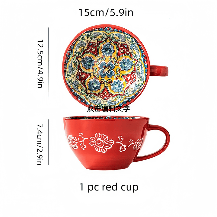 Caneca de Cerâmica Boho – 400 ml para Chá ou Café, Ideal para Família e Amigos 9