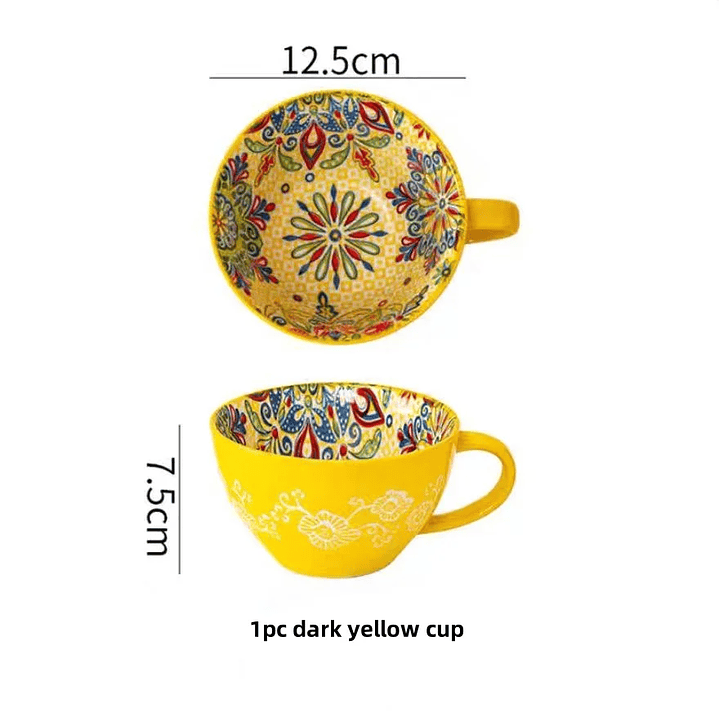 Caneca de Cerâmica Boho – 400 ml para Chá ou Café, Ideal para Família e Amigos 10