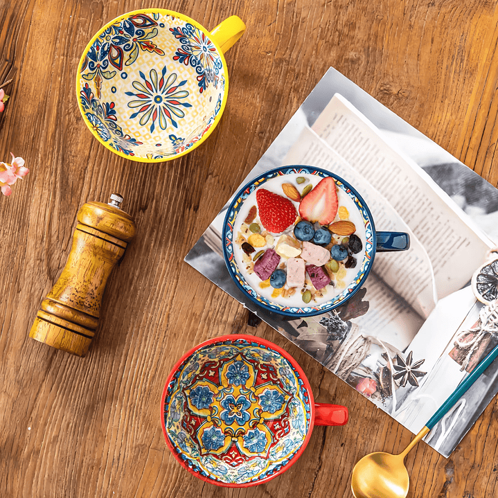 Caneca de Cerâmica Boho – 400 ml para Chá ou Café, Ideal para Família e Amigos 11