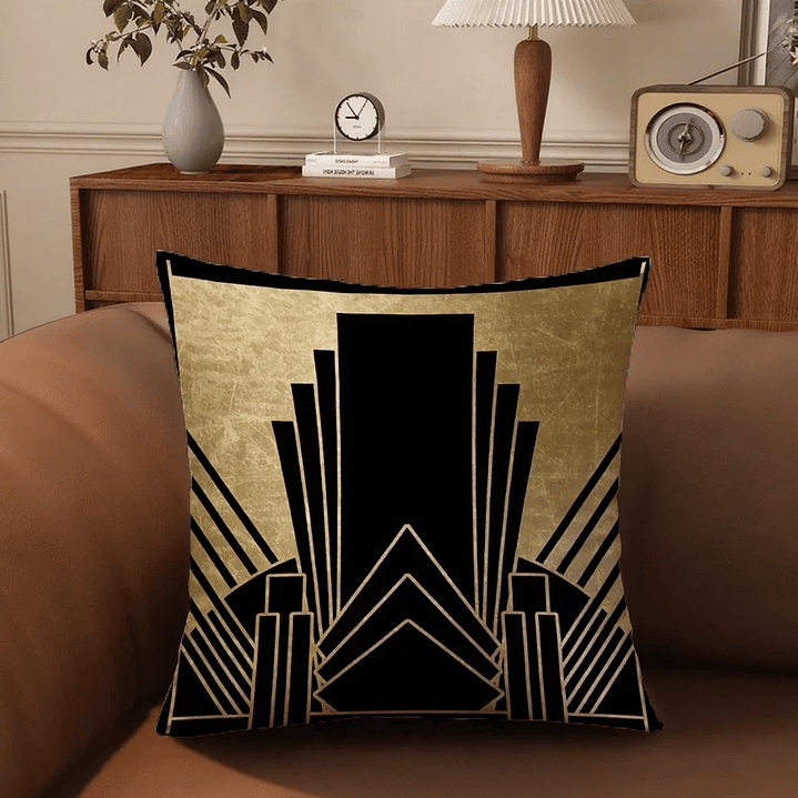 Kit 4 Capas Almofadas Decorativas Douradas – Estilo Art Déco para Transformar sua Casa 2