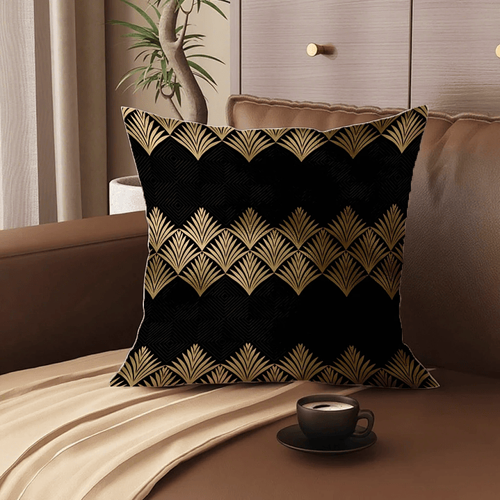 Kit 4 Capas Almofadas Decorativas Douradas – Estilo Art Déco para Transformar sua Casa 3