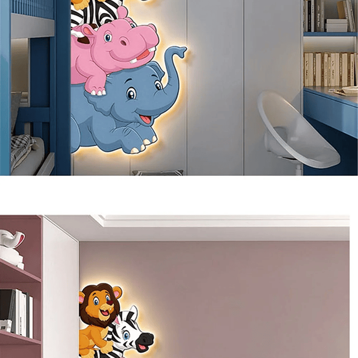 🐾 Candeeiro de Parede LED Infantil com Animais 16