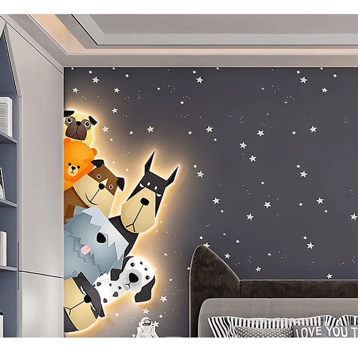 🐾 Candeeiro de Parede LED Infantil com Animais 17