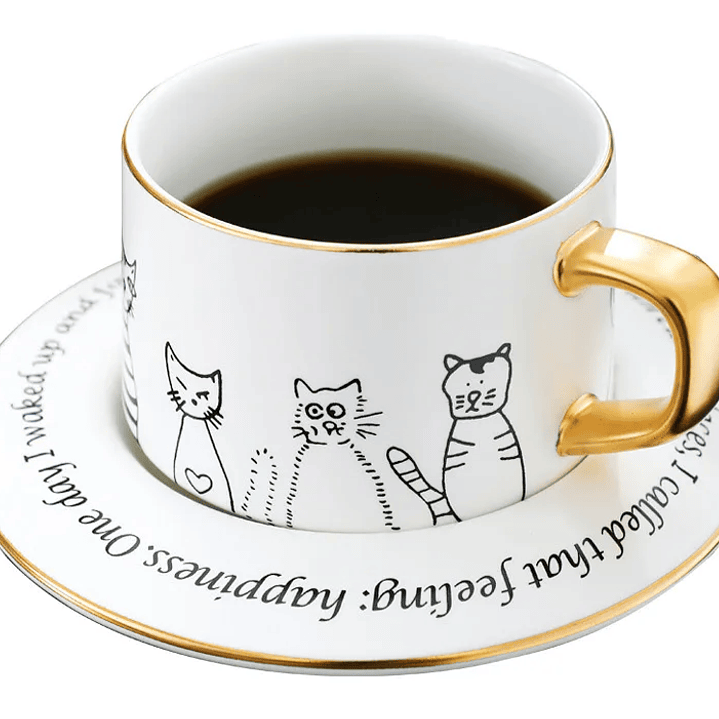 Conjunto de Chávena de Café em Cerâmica Bone*, com Pires e Colher.  7