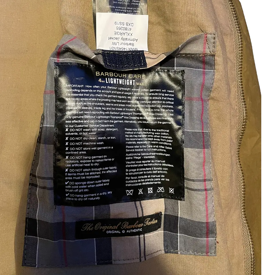 Chaqueta Encerada Barbour Talla XXL 7