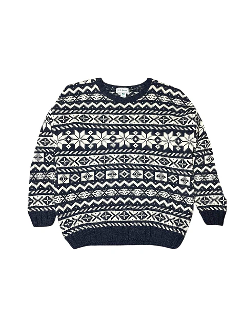 LL Bean Sweate Fair Isle Talla L