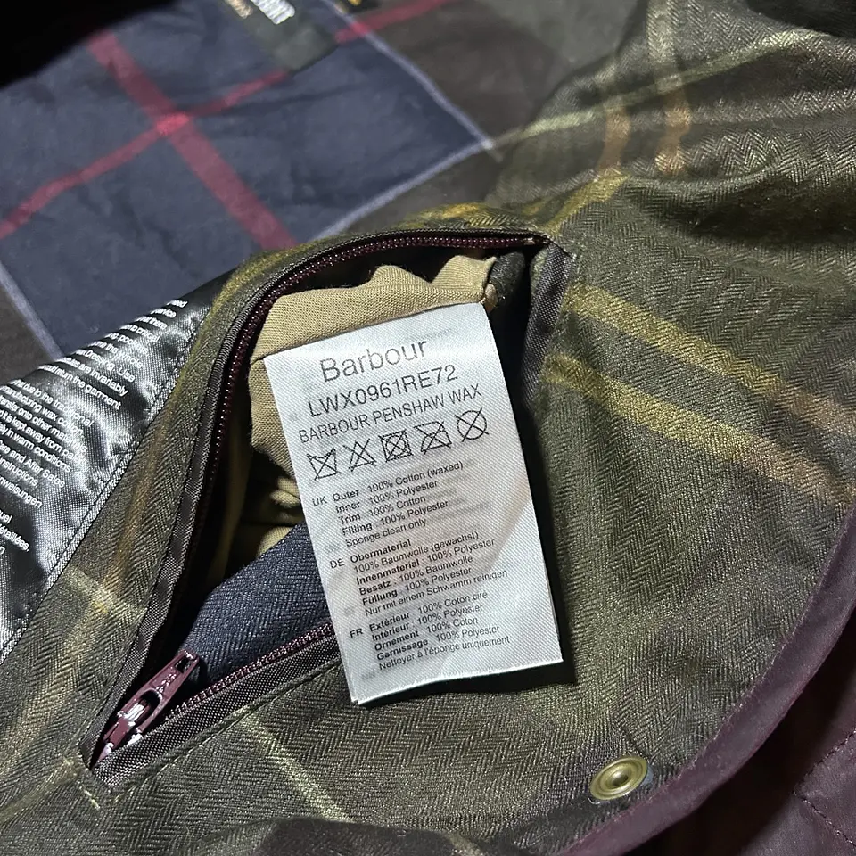 Chaqueta Encerada (Waxed) Barbour Quilted Penshaw Wax Jacket Talla UK 14 L 6