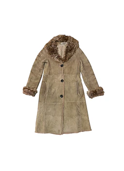 Abrigo Shearling Cuero Massimo Dutti Talla S (Revisar medidas)