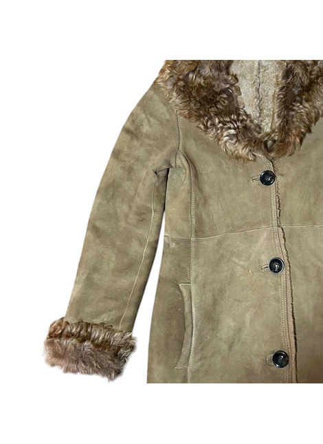 Abrigo Shearling Cuero Massimo Dutti Talla S (Revisar medidas)
