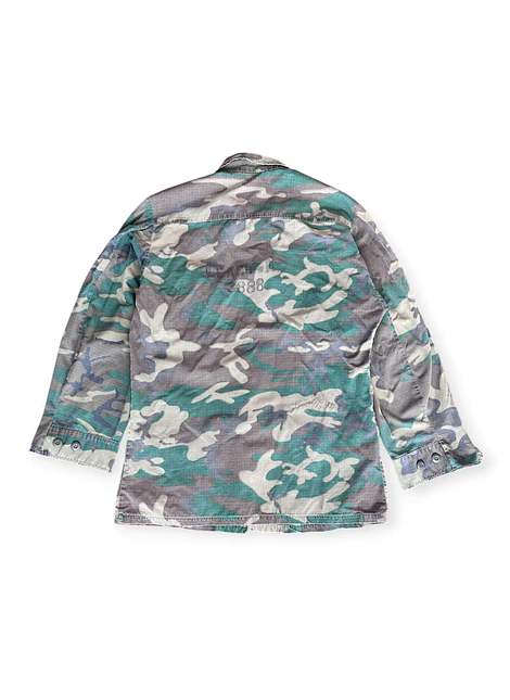 Coat Man's Combat Tropical Camo Vintage 70s Talla Small Regular