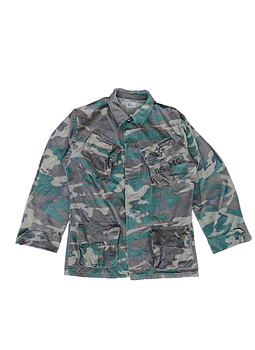 Coat Man's Combat Tropical Camo Vintage 70s Talla Small Regular
