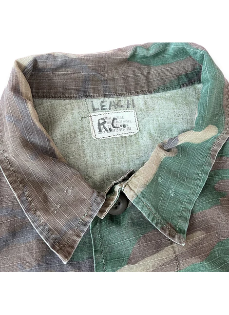 Coat Man's Combat Tropical Camo Vintage 70s Talla Small Regular