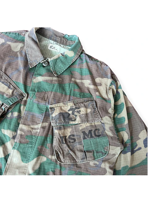 Coat Man's Combat Tropical Camo Vintage 70s Talla Small Regular
