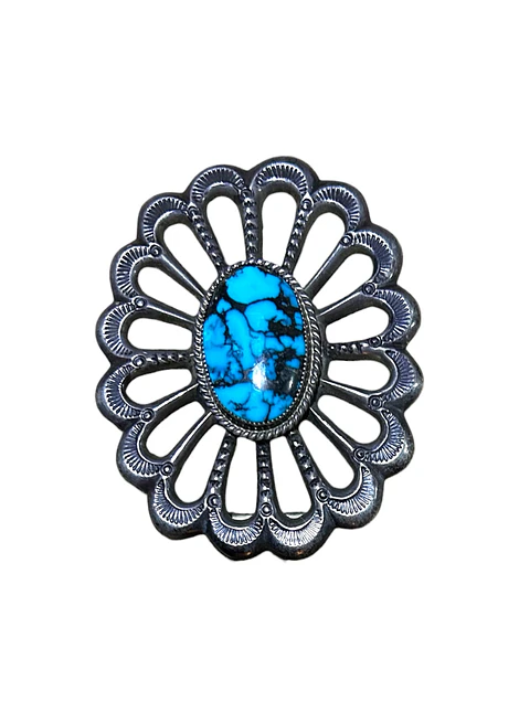 Wilson & Carol Begay  Hebilla Navaja Plata 