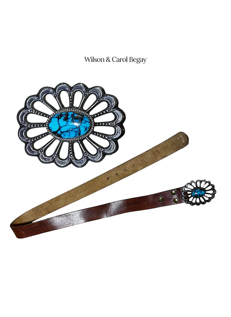 Wilson & Carol Begay  Hebilla Navaja Plata 