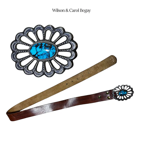 Wilson & Carol Begay  Hebilla Navaja Plata 