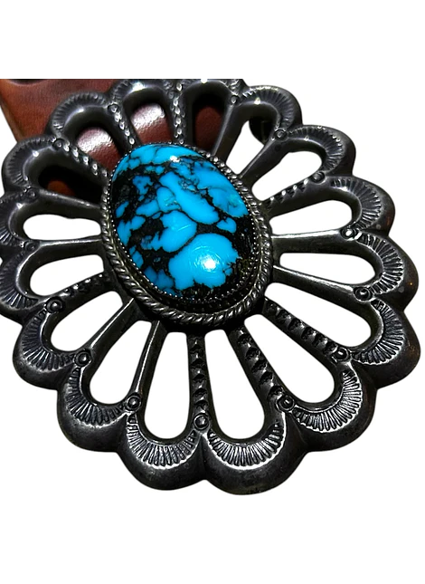 Wilson & Carol Begay  Hebilla Navaja Plata 