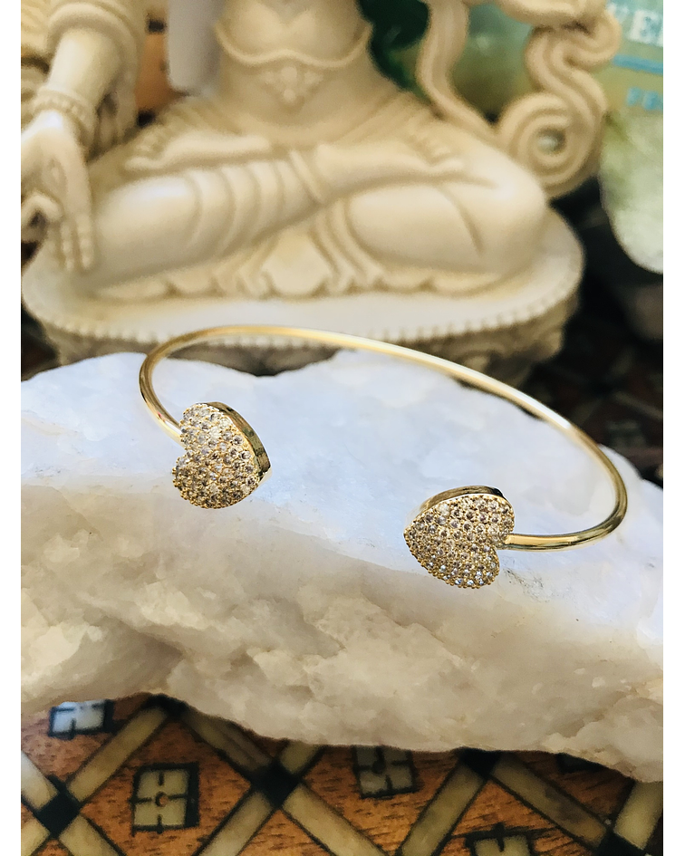 Brazalete Twin Hearts Gold 