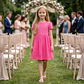 Vestido acetinado bolinhas rosa - Thumbnail 1