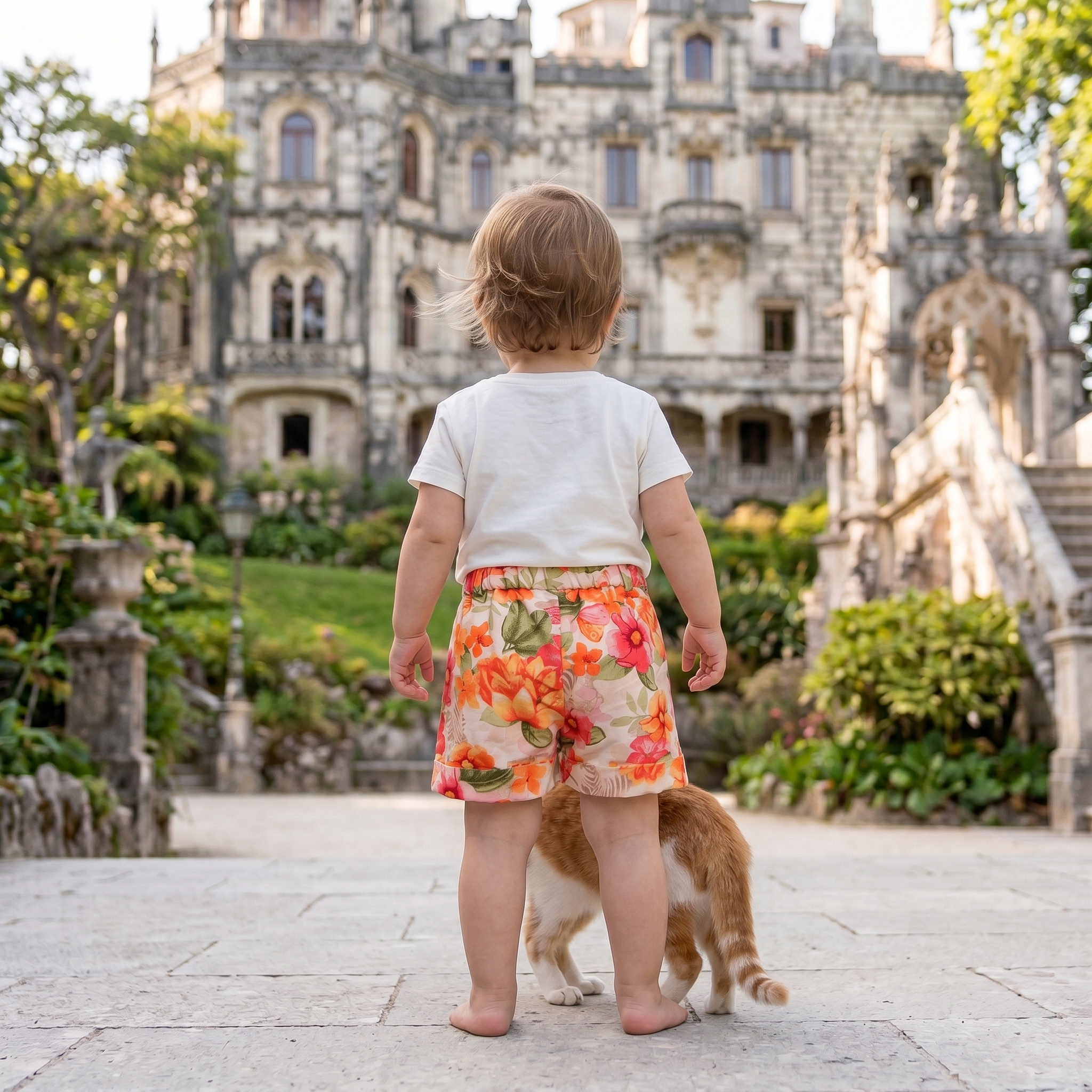 Calção com estampado floral e bolsos 3