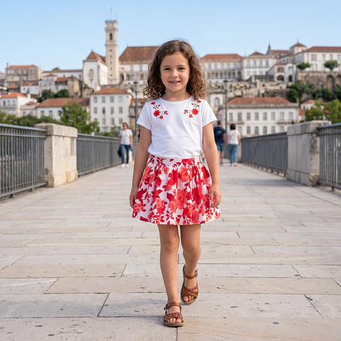 Saia acetinada estampada