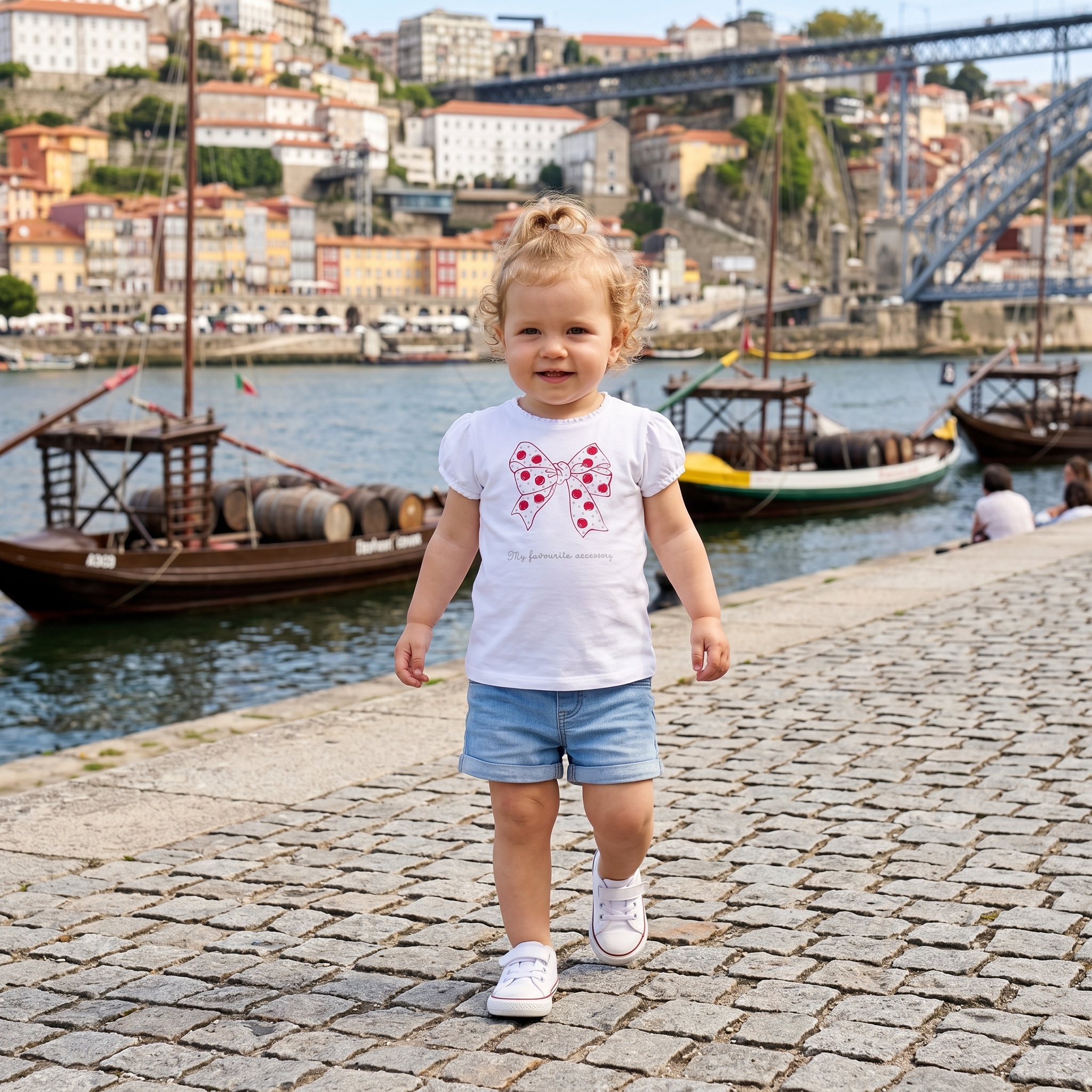 T-shirt com estampado e glitter 1