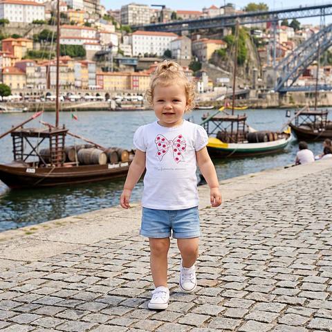 T-shirt com estampado e glitter