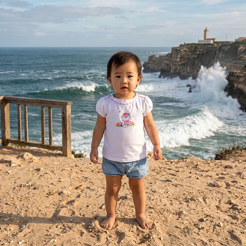 T-shirt com estampado e glitter