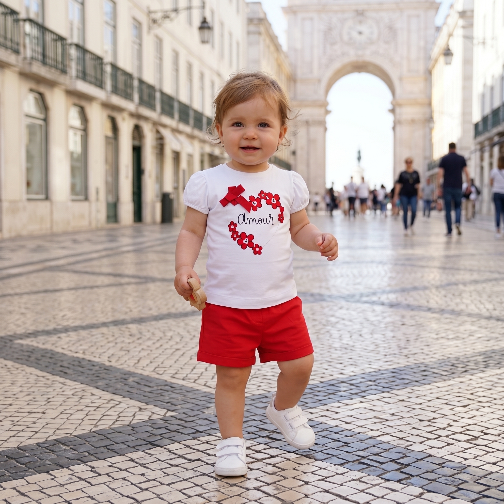 T-shirt com estampado e laço 1