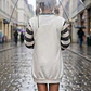Vestido Tricot Branco e Cinza - Thumbnail 3