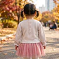 Vestido Beige Tule Rosa - Miniatura 3