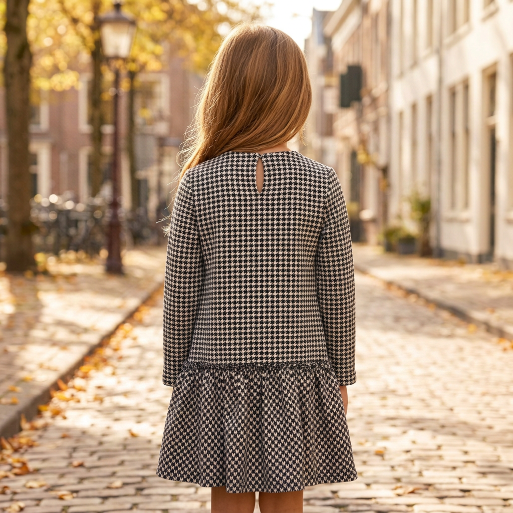 Vestido Pied Poule Laço 3