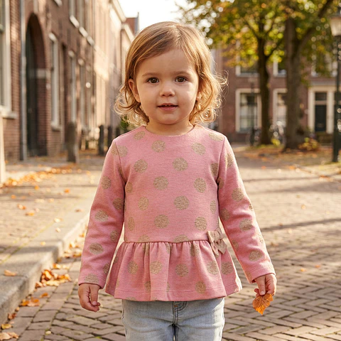 Camisola Jacquard Rosa Bebé