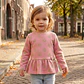Camisola Jacquard Rosa Bebé - Thumbnail 1