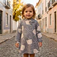 Vestido Jacquard Cinza Bebé - Thumbnail 1
