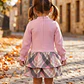 Vestido Rosa Saia Xadrez - Thumbnail 3