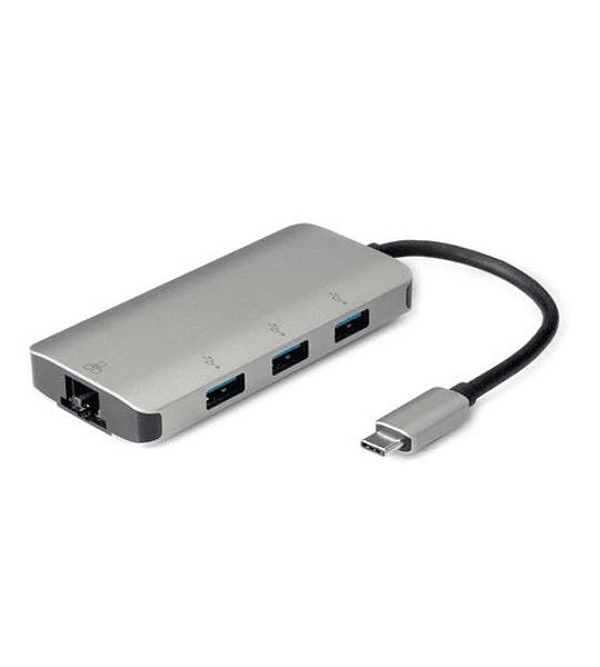 ROLINE USB3.2 Gen2 para Gigabit Ethernet Adaptador + 3x USB3.2 Gen1 Hub
